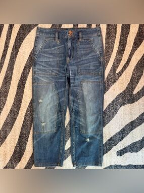 Pilcro The Wanderer Mid-Rise Relaxed Double-Knee Jeans 30 EUC